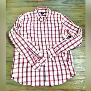 GUC JCrew red white and blue button down